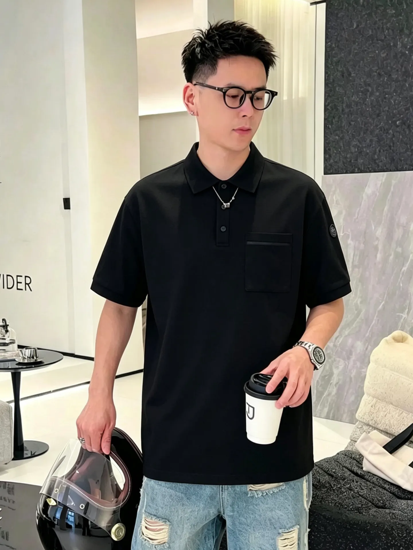 MONCLER logo polo